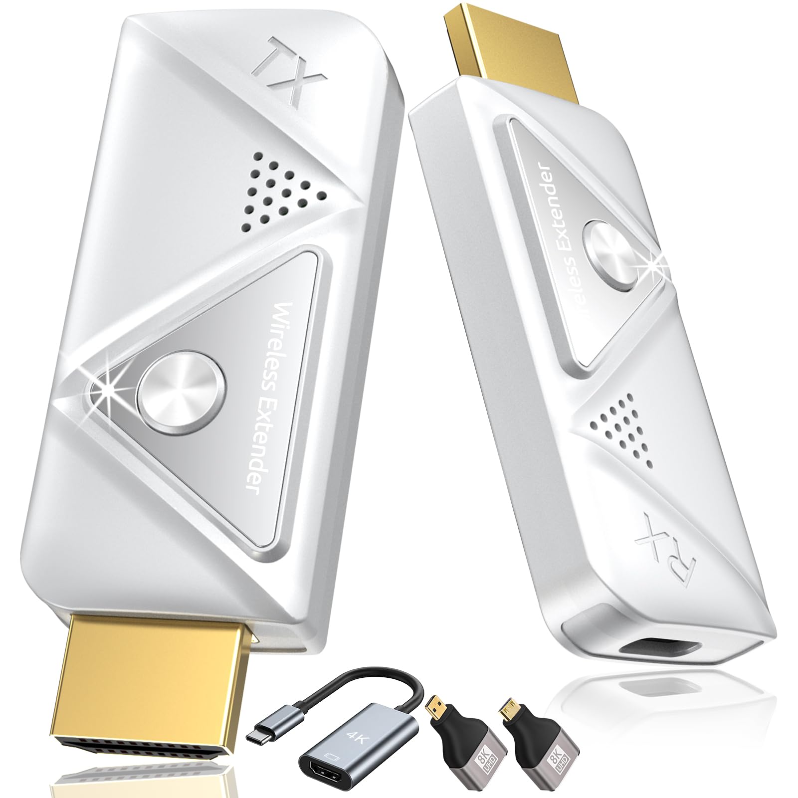 Wireless Hdmi Transmitter And Receiver 4K, 2.4G/5G Plug & Play Portable Wireless Hdmi Extender Kit For Streaming Video And Audio